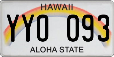 HI license plate YYO093