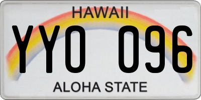 HI license plate YYO096