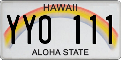 HI license plate YYO111