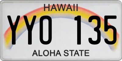 HI license plate YYO135