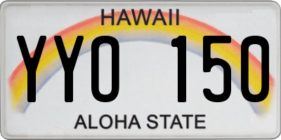 HI license plate YYO150