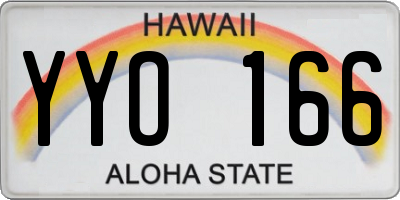 HI license plate YYO166