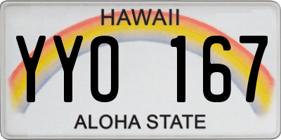 HI license plate YYO167