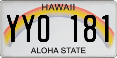 HI license plate YYO181