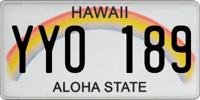 HI license plate YYO189