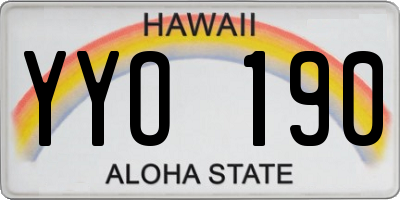 HI license plate YYO190