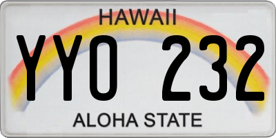 HI license plate YYO232