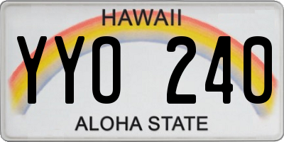 HI license plate YYO240