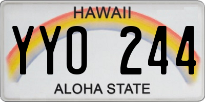 HI license plate YYO244