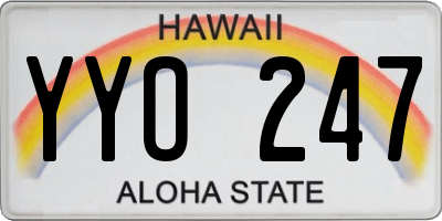 HI license plate YYO247