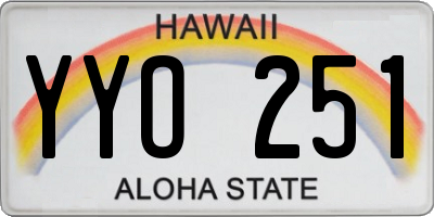 HI license plate YYO251