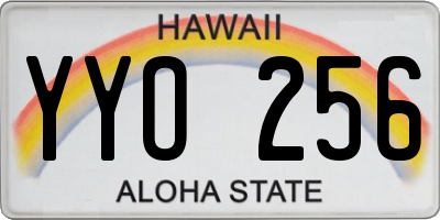 HI license plate YYO256