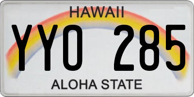 HI license plate YYO285