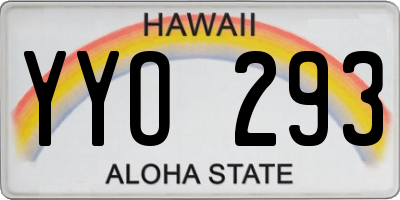HI license plate YYO293