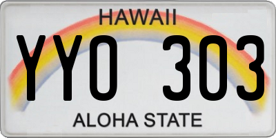 HI license plate YYO303