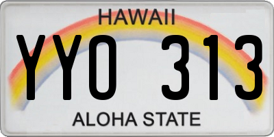 HI license plate YYO313