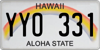 HI license plate YYO331