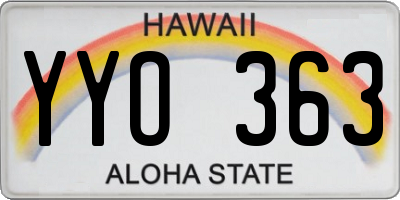 HI license plate YYO363
