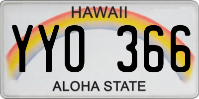 HI license plate YYO366