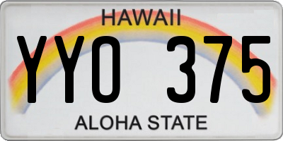 HI license plate YYO375