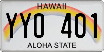 HI license plate YYO401