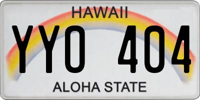 HI license plate YYO404