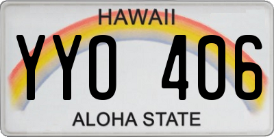 HI license plate YYO406