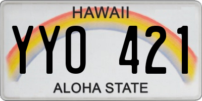 HI license plate YYO421