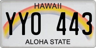 HI license plate YYO443