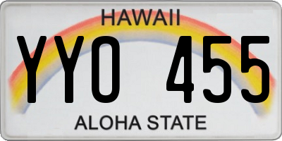 HI license plate YYO455