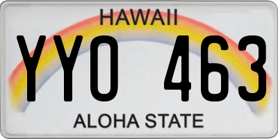 HI license plate YYO463