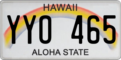 HI license plate YYO465