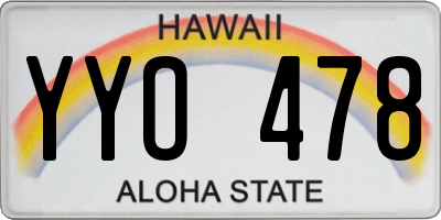 HI license plate YYO478