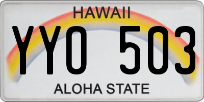 HI license plate YYO503