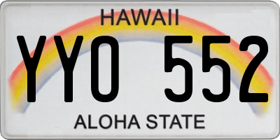HI license plate YYO552