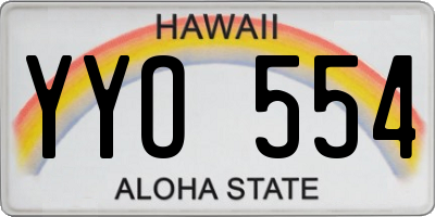 HI license plate YYO554