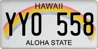 HI license plate YYO558