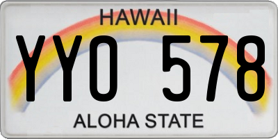 HI license plate YYO578