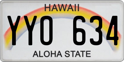 HI license plate YYO634