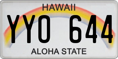HI license plate YYO644
