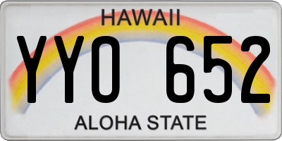 HI license plate YYO652