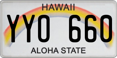 HI license plate YYO660