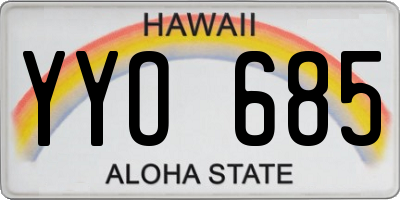 HI license plate YYO685