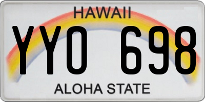 HI license plate YYO698