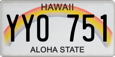 HI license plate YYO751