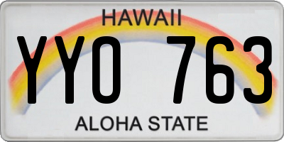 HI license plate YYO763