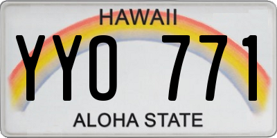 HI license plate YYO771
