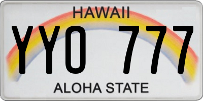 HI license plate YYO777
