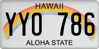 HI license plate YYO786