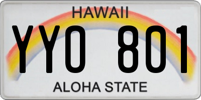 HI license plate YYO801
